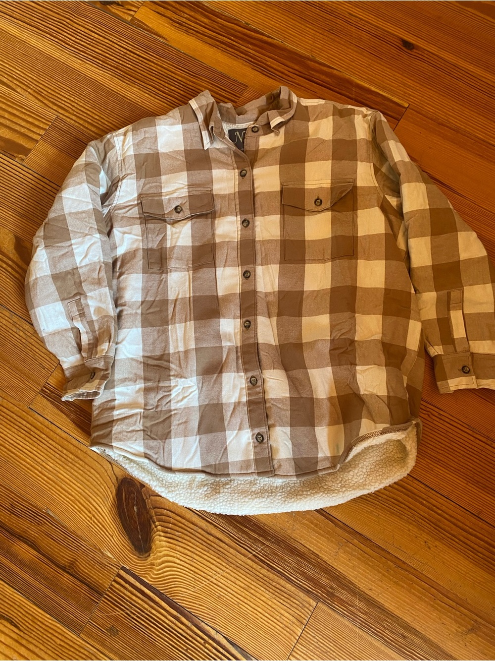 Natural Reflections Sherpa-Lined Flannel Long-Sleeve Shirt Jacket